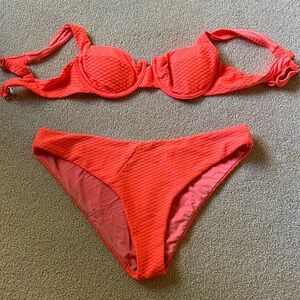 Vetchy Neon Coral Women's Bikini Set